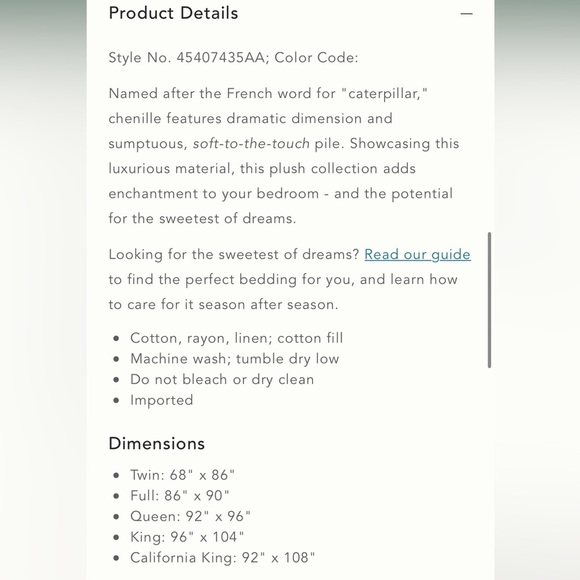 Anthropologie Paulette Chenille Quilt Queen New - Picture 2 of 16